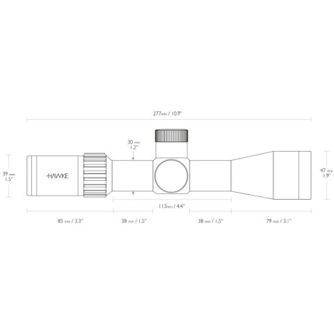 Приціл Hawke Airmax Compact 3-12x40 SF, 30mm, сітка AMX, підсвічування