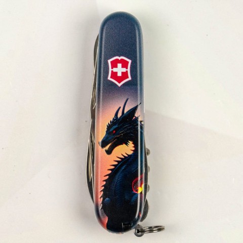 Ніж Victorinox Climber Zodiac 91мм,14функ ,Дракон в променях сонця