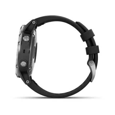Смарт-годинник Garmin fenix 5 Plus сріблястий з чорним ремінцем