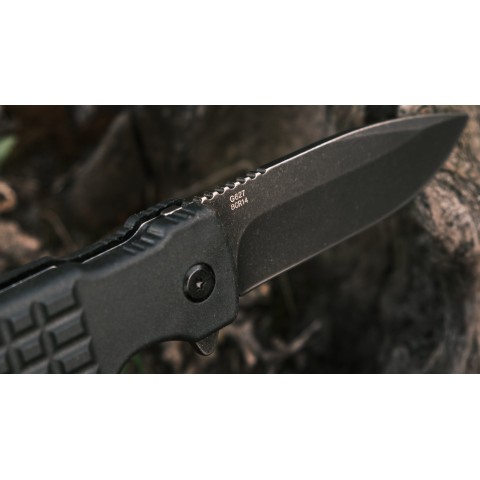 Ніж складаний туристичний Ganzo G627 (8.8 см) 8CR14 / PP чорний