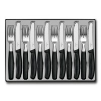 Набір кухонний Victorinox SwissClassic Table Set 12шт з чорн. ручкою (6 ножів, 6 віделок)