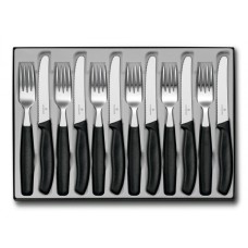 Набір кухонний Victorinox SwissClassic Table Set 12шт з чорн. ручкою (6 ножів, 6 віделок)