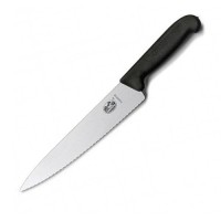 Кухонний ніж Victorinox Fibrox Carving лезо 22см хвил. з чорн. ручкою