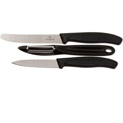 Набір кухонний Victorinox SwissClassic Paring Set 3шт з чорн. ручкою (2 ножа, овочечистка) у подар.упак.