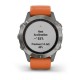 Смарт-часы Garmin fenix 6 Pro Sapphire титановые с темно-оранжевым ремешком