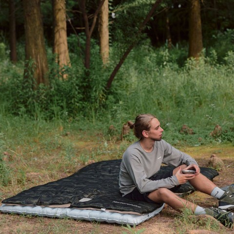 Спальний мішок з капюшоном Naturehike M320 CNK2350WS023, зелений камуфляж, лівий