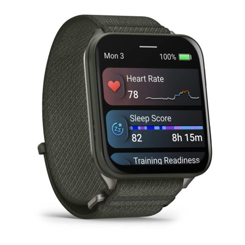 Спортивний годинник Garmin Venu X1 Moss із титановим корпусом та хакі нейлоновим ремінцем ComfortFit 010-02980-03