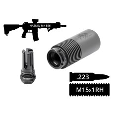 Задня частина AFTactical BS44-SLA-FH з швидкоз’ємом SLA та полум’ягасником, .223 (5.56мм), 15x1 Rh, HAENEL MK 556