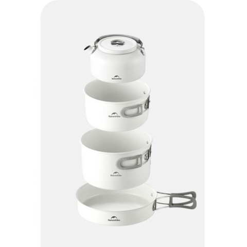 Чайник з керамічним антипригарним покриттям Naturehike CNK2450CF013 0,8 л, алюміній, білий