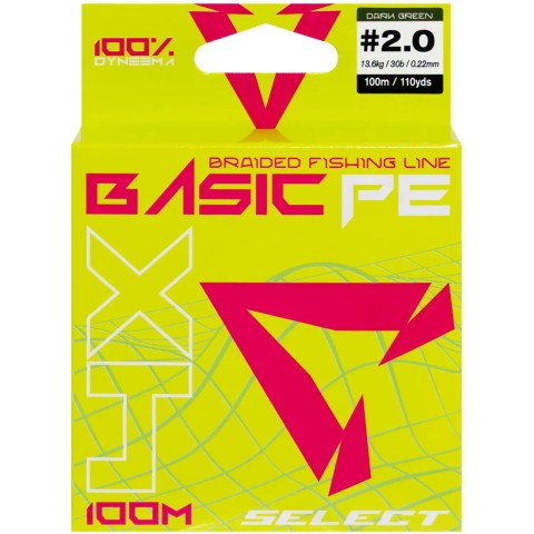 Шнур Select Basic PE Green 100m #2.0/0.22mm 30lb/13.6kg