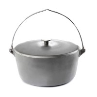 Котел алюмінієвий з кришкою та дужкою СИЛА 278мм 8л