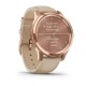 Смарт-годинник Garmin vivomove Luxe з рожево-золотистим корпусом та бежевим ремінцем