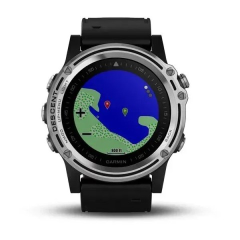Смарт-часы Garmin Descent Mk1 серебристые с черным ремешком