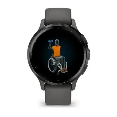 Смарт-часы Garmin Venu 3s серые со сланцевым стальным безелем и силиконовым ремешком