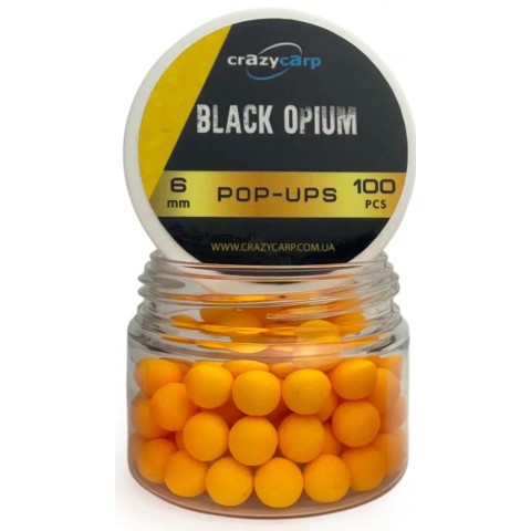 Бойлы Crazy Carp Fluoro Pop-Ups 6мм Black Opium (100шт/уп)