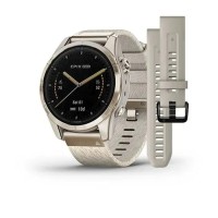 Смарт-годинник Garmin epix Pro Gen 2 Sapphire Edition (42мм) ніжно-золотистий з нейлоновим ремінцем кремового кольору
