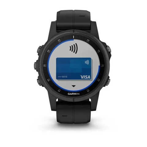 Смарт-годинник Garmin fenix 5S Plus Sapphire чорний з чорним ремінцем