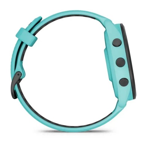 Смарт-годинник Garmin Forerunner 265 з чорним безелем, корпусом кольору аква та аква/чорним силіконовим ремінцем