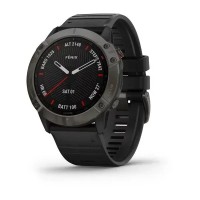 Смарт-часы Garmin fenix 6X Sapphire Edition серые DLC с черным ремешком