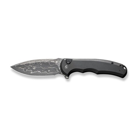 Ніж складаний туристичний Civivi Praxis,  (9.5 см) Damascus / Aluminum чорний