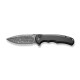 Ніж складаний туристичний Civivi Praxis,  (9.5 см) Damascus / Aluminum чорний