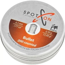 Пули пневматические Spoton Bullet кал. 4,5 мм. Вес - 0,9 г. 200 шт/уп