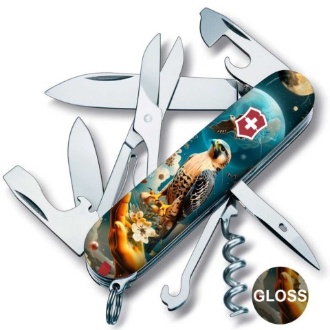 Ніж Victorinox Climber Ukraine 91мм,14функ ,Сокіл-захисник