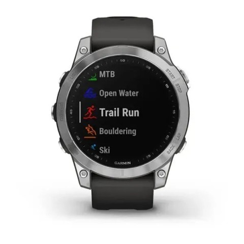 Смарт-часы Garmin fenix 7 серебристые с ремешком графитового цвета