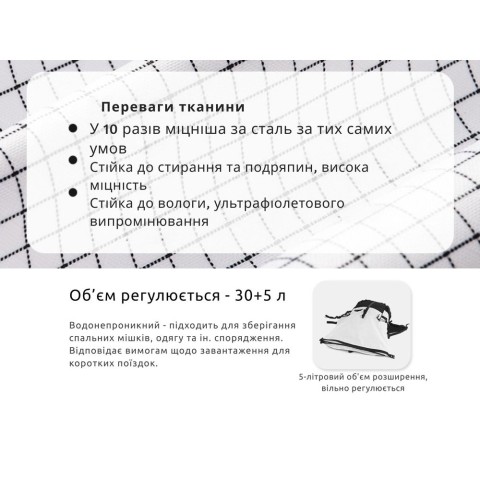 Рюкзак туристичний Naturehike Helium CNK2300016, 30+5 л, білий