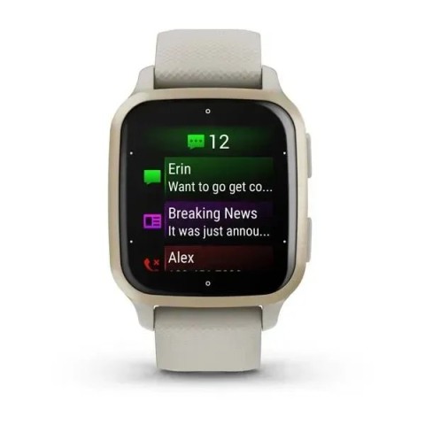 Смарт-годинник Garmin Venu Sq 2 Music Edition французький сірий з кремово-золотистим безелем
