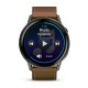 Смарт-годинник Garmin Venu 4 (45 мм) сланцевий з чорним силіконовим ремінцем та коричневим шкіряним