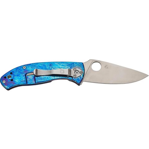 Нож Spyderco Tenacious, D-2, Titanium ц:blue