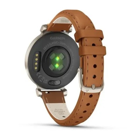Смарт-часы Garmin Lily 2 Classic кремово-золотистые со смуглым кожаным ремешком