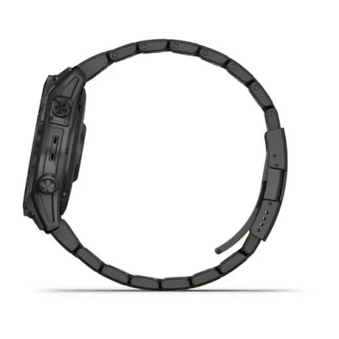 Смарт-часы Garmin fenix 7 Sapphire Solar карбоново-серые титановые DLC с титановим вентилируемым браслетом