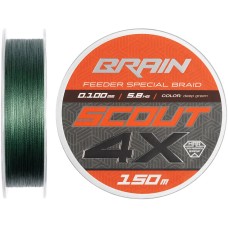 Шнур Brain Scout 4X 150m (deep green) 0.100mm 5.8kg