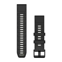 Ремінці для годинника Garmin QuickFit 22 силіконові чорні/гравійно-сірі