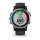 Смарт-часы Garmin fenix 5S Plus серебристо-черные с черным ремешком