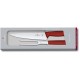 Набір кухонний Victorinox SwissClassic Carving Set ніж+виделка з черв. ручкою у подар.упак.