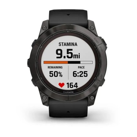 Смарт-годинник Garmin fenix 7X Pro Sapphire Solar Edition карбоново-сірий титановий DLC з чорним ремінцем