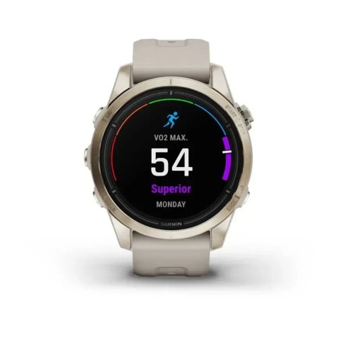 Смарт-годинник Garmin epix Pro Gen 2 Sapphire Edition (42мм) ніжно-золотистий зі світло-пісочним ремінцем