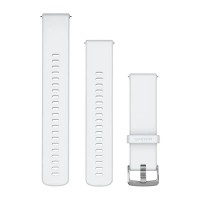 Швидкозмінні ремінці для смарт-годинника Garmin (22 мм) силіконові, білі зі сріблястою фурнітурою