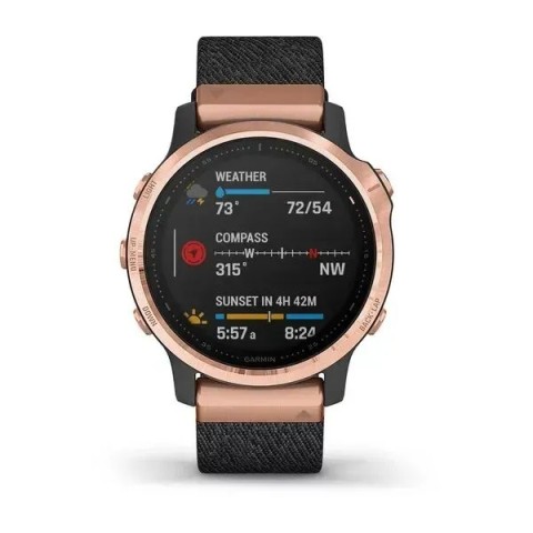 Смарт-часы Garmin fenix 6S Pro Sapphire розово-золотистые с черным нейлоновым ремешком
