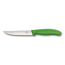 Нож кухонный столовый Victorinox SwissClassic 12 см, серрейтор, зеленый