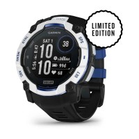 Смарт-годинник Garmin Instinct 3 (50 мм) Solar білий камінь/чорний/синя блискавка