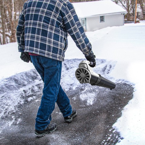Акумуляторна повітродувка садова Litheli, живлення від павербанку (УМБ Litheli Power Bank 10000 mAh, 45 W, 2А в комплекті)