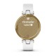 Смарт-годинник Garmin Lily Classic зі світло-золотистим безелем, білим корпусом та італійським шкіряним ремінцем