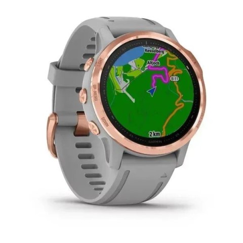 Смарт-годинник Garmin fenix 6S Pro Sapphire рожево-золотистий з сірим ремінцем