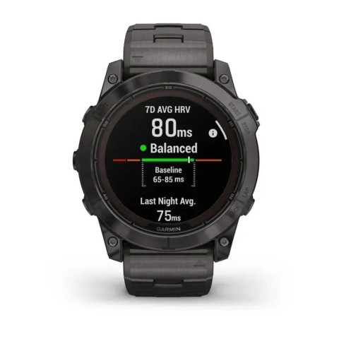 Смарт-годинник Garmin fenix 7X Pro Sapphire Solar Edition карбоново-сірий титановий DLC з титановим вентильованим браслетом