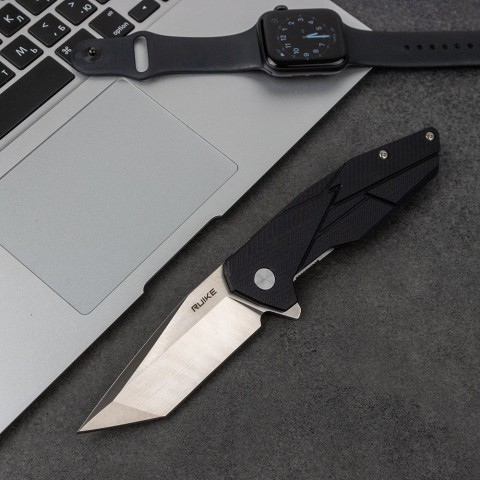 Ніж складаний туристичний Ruike P138-B, (9 см) 14C28N / G10 чорний