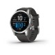 Смарт-часы Garmin fenix 7S серебристые с ремешком графитового цвета